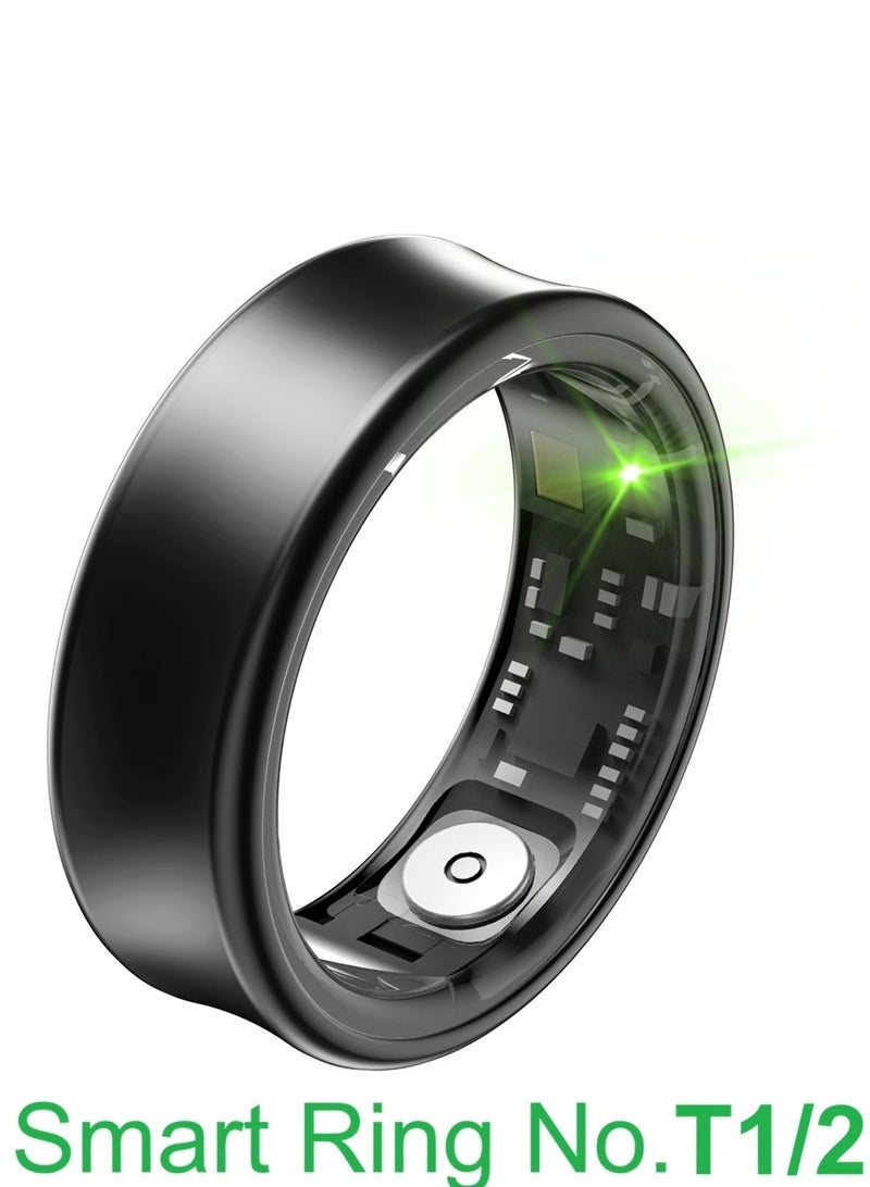 general Smart Ring for Heart Rate, Blood Oxygen, Sleep Monitoring, all Weather Motion Calculation, 24-hour Health Monitoring, Protect Your Health, Lightweight and Comfortable, 5ATM Waterproof, Photo Control, Hand Gestures Browse Tiktok, Black No.T1/2 - Image 1